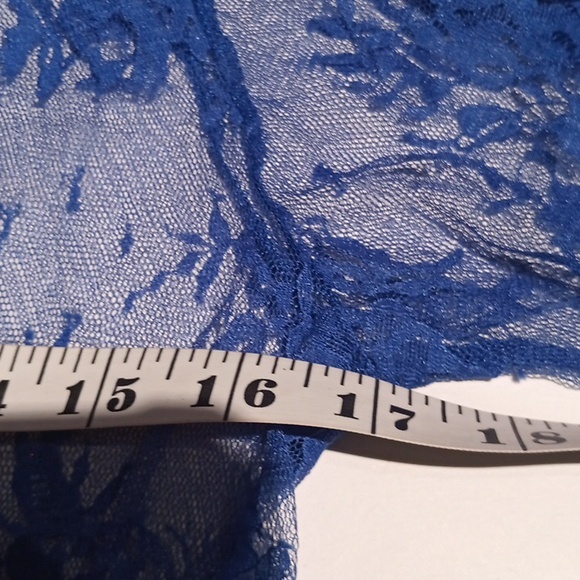 NWT Sz XL Long Blue Transparent Lace Long Sleeve Lingerie - Picture 5 of 7